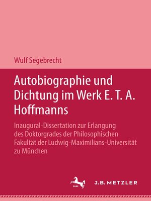 cover image of Autobiographie und Dichtung im werk E.T.A. Hoffmanns